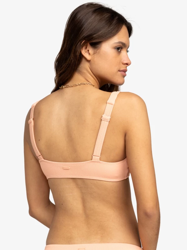 Womens Rib ROXY Love The Glassy Bralette Bikini Top - Image 3