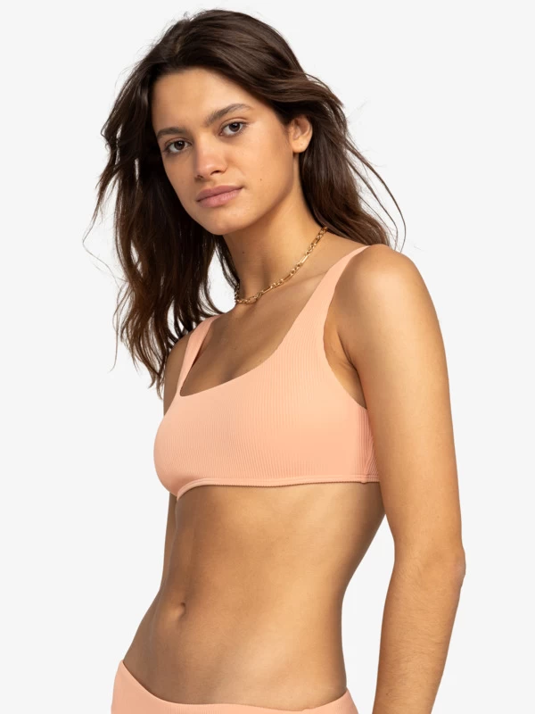 Womens Rib ROXY Love The Glassy Bralette Bikini Top - Image 2