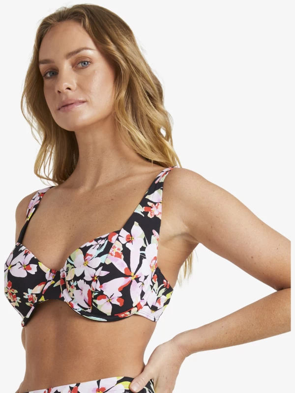 Roxy Womens Printed Beach Classics D-Cup Underwired Bikini Top - Image 7