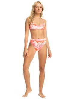 Roxy Womens Printed Beach Classics Mid Waist Bikini Bottoms