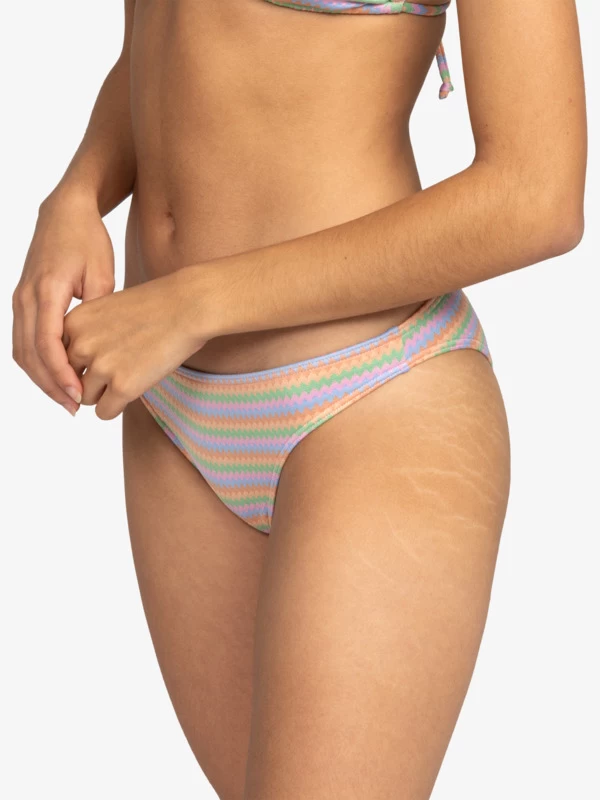Roxy Womens Wavy Stripe Moderate Bikini Bottoms