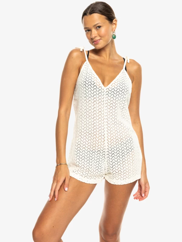 Roxy Womens Ocean Riders Crochet Strappy Romper - Image 2