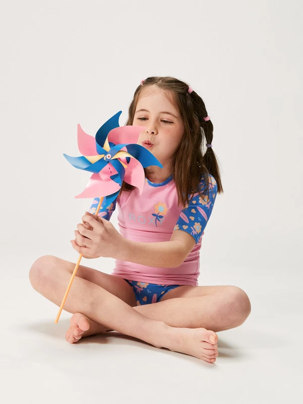 Roxy Girls 2-7 Lorem Short Sleeve Two-Piece Surf Set - Image 2