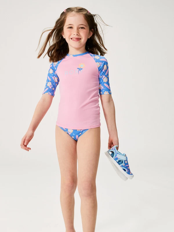 Roxy Girls 2-7 Lorem Short Sleeve Two-Piece Surf Set