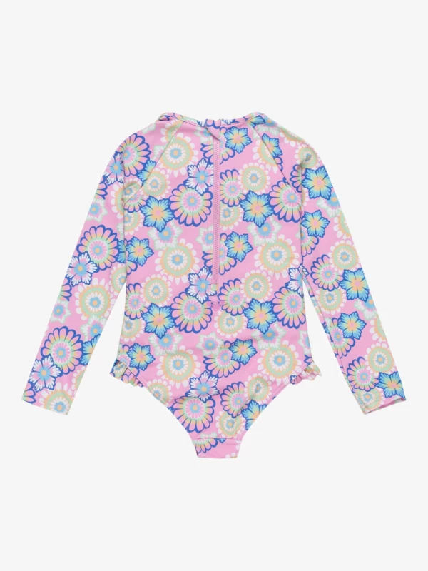 Roxy Girls 2-7 Flower PartyLong Sleeves One-Piece Rashguard - Image 2